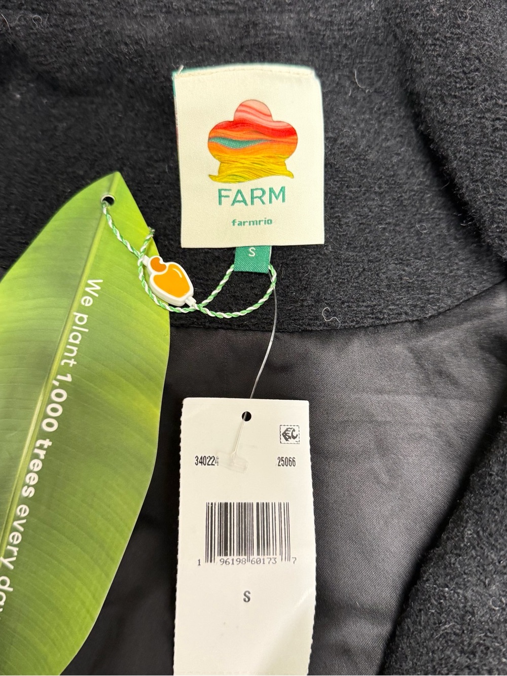 FARM Rio embroidered Black Coat with Multicolor size S NWT - Picture 7 of 16